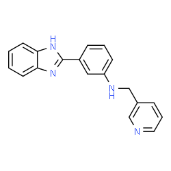 ChemSpider 2D Image | 3-(1H-Benzimidazol-2-yl)-N-(3-pyridinylmethyl)aniline | C19H16N4