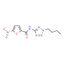 ChemSpider 2D Image | N-(2-Butyl-2H-tetrazol-5-yl)-5-nitro-2-furamide | C10H12N6O4