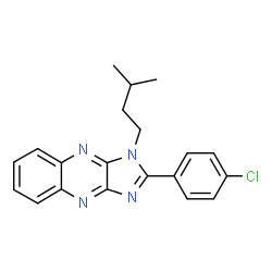 ChemSpider 2D Image | 2-(4-Chlorophenyl)-1-(3-methylbutyl)-1H-imidazo[4,5-b]quinoxaline | C20H19ClN4
