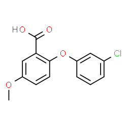 ChemSpider 2D Image | 2-(3-Chlorophenoxy)-5-methoxybenzoic acid | C14H11ClO4