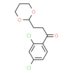 ChemSpider 2D Image | 2',4'-Dichloro-3-(1,3-dioxan-2-yl)propiophenone | C13H14Cl2O3