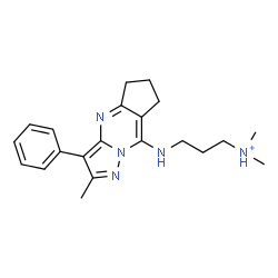 ChemSpider 2D Image | N,N-Dimethyl-3-[(2-methyl-3-phenyl-6,7-dihydro-5H-cyclopenta[d]pyrazolo[1,5-a]pyrimidin-8-yl)amino]-1-propanaminium | C21H28N5