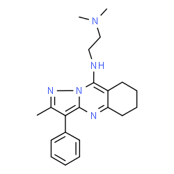 ChemSpider 2D Image | N,N-Dimethyl-N'-(2-methyl-3-phenyl-5,6,7,8-tetrahydropyrazolo[5,1-b]quinazolin-9-yl)-1,2-ethanediamine | C21H27N5