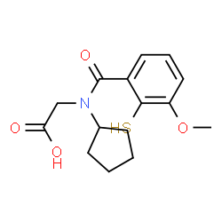 ChemSpider 2D Image | N-Cyclopentyl-N-(3-methoxy-2-sulfanylbenzoyl)glycine | C15H19NO4S