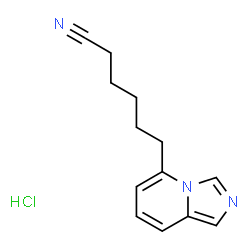 ChemSpider 2D Image | 6-(Imidazo[1,5-a]pyridin-5-yl)hexanenitrile hydrochloride (1:1) | C13H16ClN3