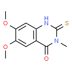 ChemSpider 2D Image | 2-Mercapto-6,7-dimethoxy-3-methylquinazolin-4(3H)-one | C11H12N2O3S