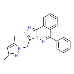 ChemSpider 2D Image | 3-[(3,5-Dimethyl-1H-pyrazol-1-yl)methyl]-6-phenyl[1,2,4]triazolo[3,4-a]phthalazine | C21H18N6