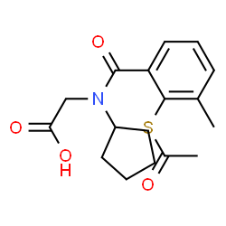 ChemSpider 2D Image | N-[2-(Acetylsulfanyl)-3-methylbenzoyl]-N-cyclopentylglycine | C17H21NO4S