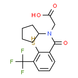 ChemSpider 2D Image | N-Cyclopentyl-N-[2-sulfanyl-3-(trifluoromethyl)benzoyl]glycine | C15H16F3NO3S