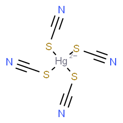 ChemSpider 2D Image | Tetrakis(thiocyanato-kappaS)mercurate(2-) | C4HgN4S4