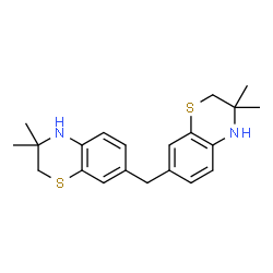 ChemSpider 2D Image | 7,7'-Methylenebis(3,3-dimethyl-3,4-dihydro-2H-1,4-benzothiazine) | C21H26N2S2