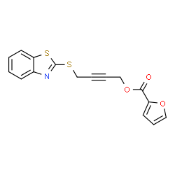ChemSpider 2D Image | 4-(1,3-Benzothiazol-2-ylsulfanyl)-2-butyn-1-yl 2-furoate | C16H11NO3S2