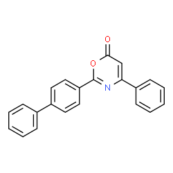 ChemSpider 2D Image | 2-(4-Biphenylyl)-4-phenyl-6H-1,3-oxazin-6-one | C22H15NO2