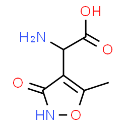 ChemSpider 2D Image | 2-amino-2-(3-hydroxy-5-methyl-4-isoxazolyl)acetic acid | C6H8N2O4