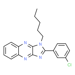 ChemSpider 2D Image | 2-(3-Chlorophenyl)-1-pentyl-1H-imidazo[4,5-b]quinoxaline | C20H19ClN4
