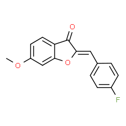 ChemSpider 2D Image | (2Z)-2-(4-Fluorobenzylidene)-6-methoxy-1-benzofuran-3(2H)-one | C16H11FO3