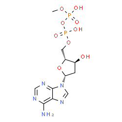 ChemSpider 2D Image | 2'-Deoxy-5'-O-(hydroxy{[hydroxy(methoxy)phosphoryl]oxy}phosphoryl)adenosine | C11H17N5O9P2