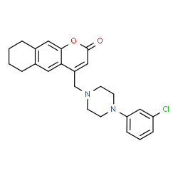 ChemSpider 2D Image | 4-[4-(3-Chloro-phenyl)-piperazin-1-ylmethyl]-6,7,8,9-tetrahydro-benzo[g]chromen-2-one | C24H25ClN2O2
