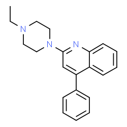 ChemSpider 2D Image | 2-(4-Ethyl-1-piperazinyl)-4-phenylquinoline | C21H23N3