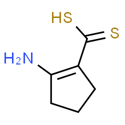 ChemSpider 2D Image | 2-Amino-1-cyclopentene-1-carbodithioic acid | C6H9NS2