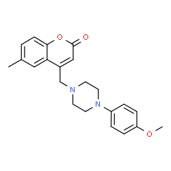 ChemSpider 2D Image | 4-[4-(4-Methoxy-phenyl)-piperazin-1-ylmethyl]-6-methyl-chromen-2-one | C22H24N2O3