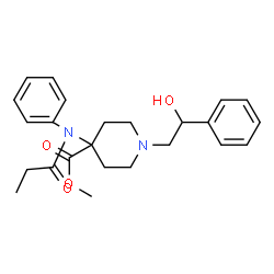 ChemSpider 2D Image | Methyl 1-(2-hydroxy-2-phenylethyl)-4-[phenyl(propionyl)amino]-4-piperidinecarboxylate | C24H30N2O4