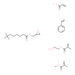 ChemSpider 2D Image | acrylic acid; 2-hydroxyethyl 2-methylprop-2-enoate; methyl 2-methylprop-2-enoate; oxiran-2-ylmethyl 7,7-dimethyloctanoate; styrene | C35H54O10