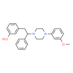ChemSpider 2D Image | 3-{2-[4-(3-Methoxyphenyl)-1-piperazinyl]-2-phenylethyl}phenol | C25H28N2O2