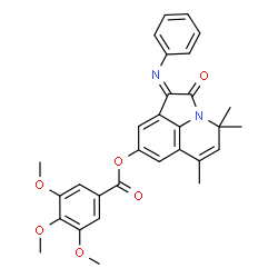 ChemSpider 2D Image | (Z)-4,4,6-trimethyl-2-oxo-1-(phenylimino)-2,4-dihydro-1H-pyrrolo[3,2,1-ij]quinolin-8-yl 3,4,5-trimethoxybenzoate | C30H28N2O6