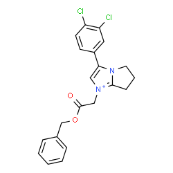 ChemSpider 2D Image | 1-Benzyloxycarbonylmethyl-3-(3,4-dichloro-phenyl)-6,7-dihydro-5H-pyrrolo[1,2-a]imidazol-1-ium | C21H19Cl2N2O2