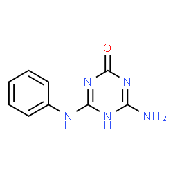 ChemSpider 2D Image | 4-Amino-6-anilino-1,3,5-triazin-2(5H)-one | C9H9N5O