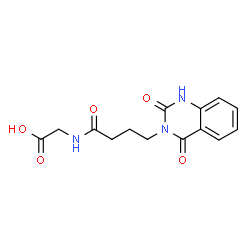 ChemSpider 2D Image | glycine, N-[4-(2-hydroxy-4-oxo-3(4H)-quinazolinyl)-1-oxobutyl]- | C14H15N3O5