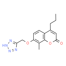 ChemSpider 2D Image | 8-Methyl-4-propyl-7-(2H-tetrazol-5-ylmethoxy)-2H-chromen-2-one | C15H16N4O3