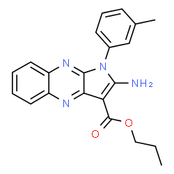 ChemSpider 2D Image | Propyl 2-amino-1-(3-methylphenyl)-1H-pyrrolo[2,3-b]quinoxaline-3-carboxylate | C21H20N4O2