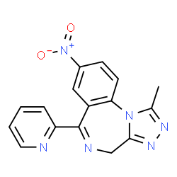ChemSpider 2D Image | 1-Methyl-8-nitro-6-(2-pyridinyl)-4H-[1,2,4]triazolo[4,3-a][1,4]benzodiazepine | C16H12N6O2