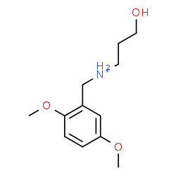 ChemSpider 2D Image | N-(2,5-Dimethoxybenzyl)-3-hydroxy-1-propanaminium | C12H20NO3