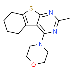 ChemSpider 2D Image | 2-Methyl-4-(4-morpholinyl)-5,6,7,8-tetrahydro[1]benzothieno[2,3-d]pyrimidine | C15H19N3OS