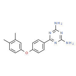 ChemSpider 2D Image | 6-[4-(3,4-Dimethylphenoxy)phenyl]-1,3,5-triazine-2,4-diamine | C17H17N5O