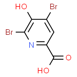 ChemSpider 2D Image | 4,6-Dibromo-5-hydroxypicolinic acid | C6H3Br2NO3