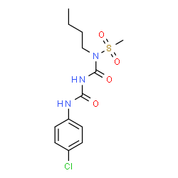 ChemSpider 2D Image | N-Butyl-N-{[(4-chlorophenyl)carbamoyl]carbamoyl}methanesulfonamide | C13H18ClN3O4S