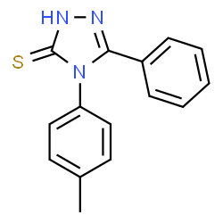 ChemSpider 2D Image | 5-Phenyl-4-(p-tolyl)-4H-1,2,4-triazole-3-thiol | C15H13N3S