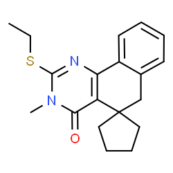 ChemSpider 2D Image | 2-(Ethylsulfanyl)-3-methyl-3H-spiro[benzo[h]quinazoline-5,1'-cyclopentan]-4(6H)-one | C19H22N2OS
