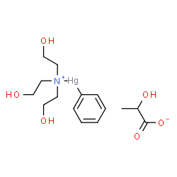 ChemSpider 2D Image | [2,2',2''-(Nitrilo-kappaN)triethanol](phenyl)mercury(1+) 2-hydroxypropanoate | C15H25HgNO6