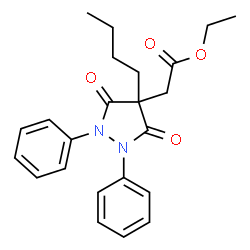 ChemSpider 2D Image | Ethyl (4-butyl-3,5-dioxo-1,2-diphenyl-4-pyrazolidinyl)acetate | C23H26N2O4