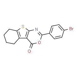 ChemSpider 2D Image | 2-(4-Bromo-phenyl)-5,6,7,8-tetrahydro-3-oxa-9-thia-1-aza-fluoren-4-one | C16H12BrNO2S