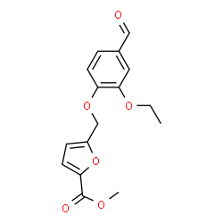 ChemSpider 2D Image | Methyl 5-[(2-ethoxy-4-formylphenoxy)methyl]-2-furoate | C16H16O6