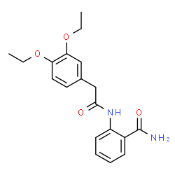 ChemSpider 2D Image | 2-{[(3,4-Diethoxyphenyl)acetyl]amino}benzamide | C19H22N2O4