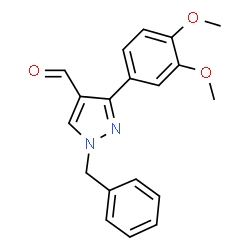 ChemSpider 2D Image | 1-benzyl-3-(3,4-dimethoxyphenyl)pyrazole-4-carbaldehyde | C19H18N2O3