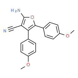 ChemSpider 2D Image | 2-Amino-4,5-bis(4-methoxyphenyl)-3-furonitrile | C19H16N2O3