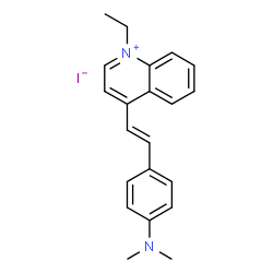 ChemSpider 2D Image | 4-{(E)-2-[4-(Dimethylamino)phenyl]vinyl}-1-ethylquinolinium iodide | C21H23IN2